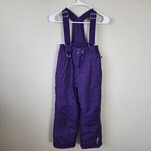 32 Degrees Weatherproof Girls Snow Pants Size 7 / 8 Purple Bibs Winter Ski Sled